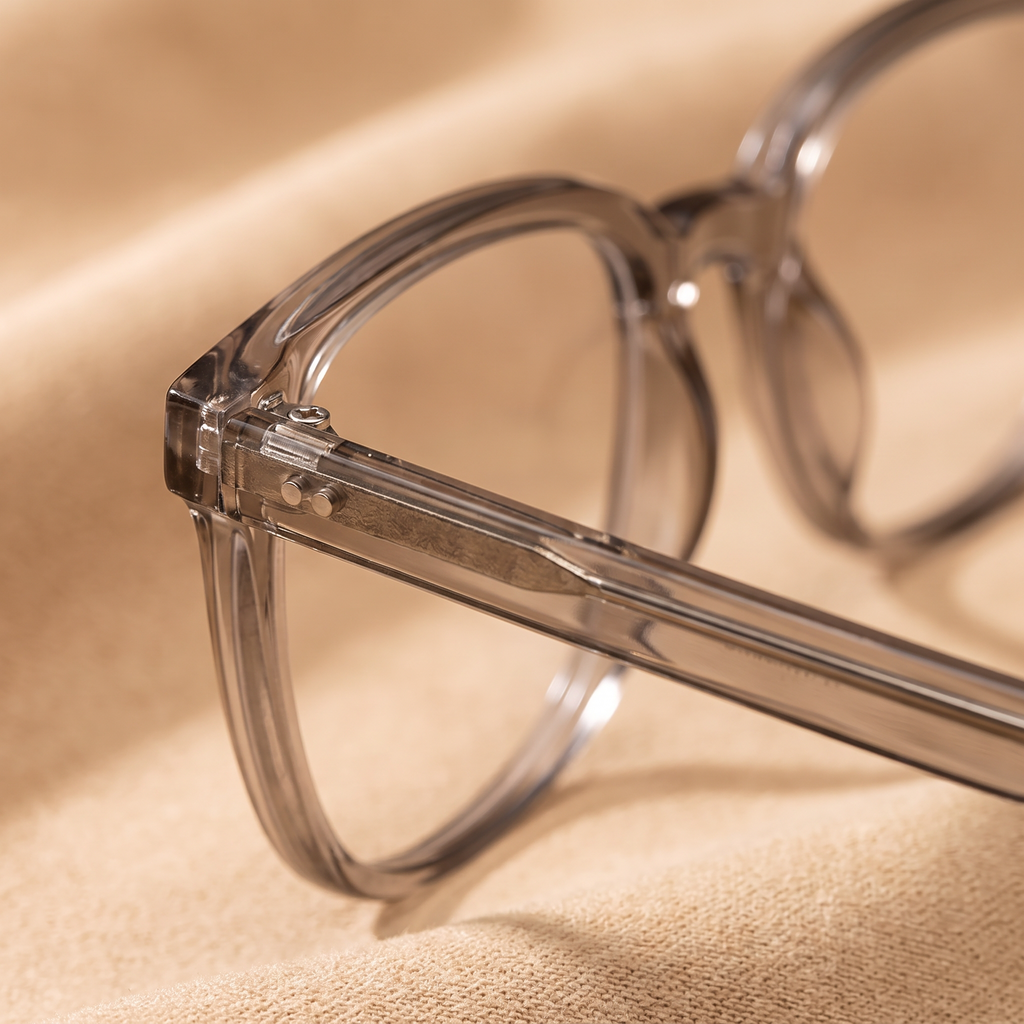 Close-up of the Lumibare Everyday Frames hinge and temple